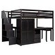 preview thumbnail 54 of 55, Space-Saving Loft Bed with Storage Stairs & Two Drawers, Wooden Full Bed Frmae wiht Shelves Wardrobe, Movable table & Side Desk