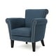 preview thumbnail 2 of 30, Brice Contemporary Scroll Arm Club Chair with Nailhead Trim by Christopher Knight Home