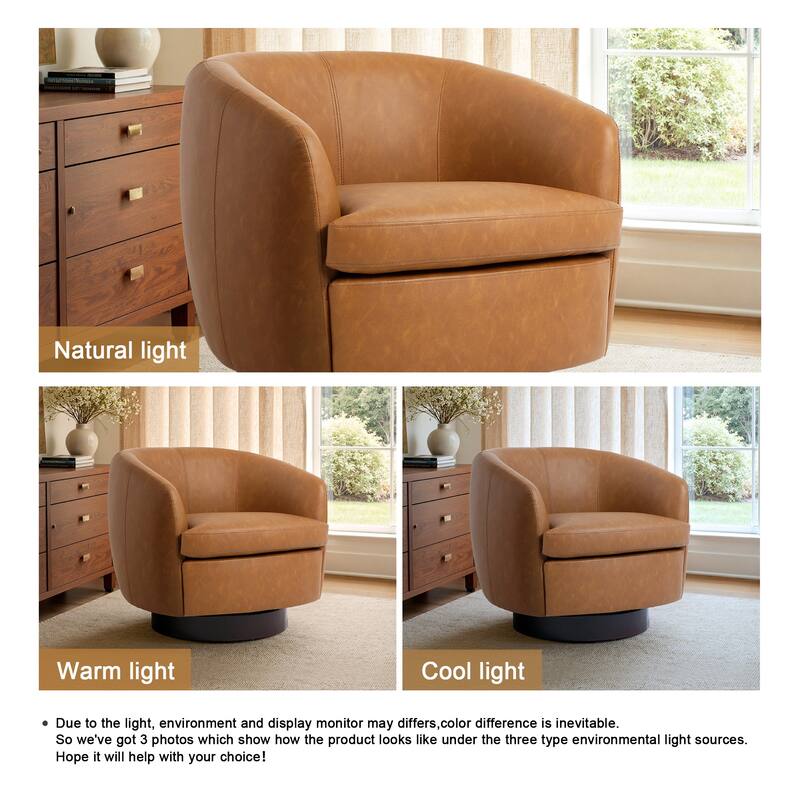 Upholstered Swivel Barrel Chair