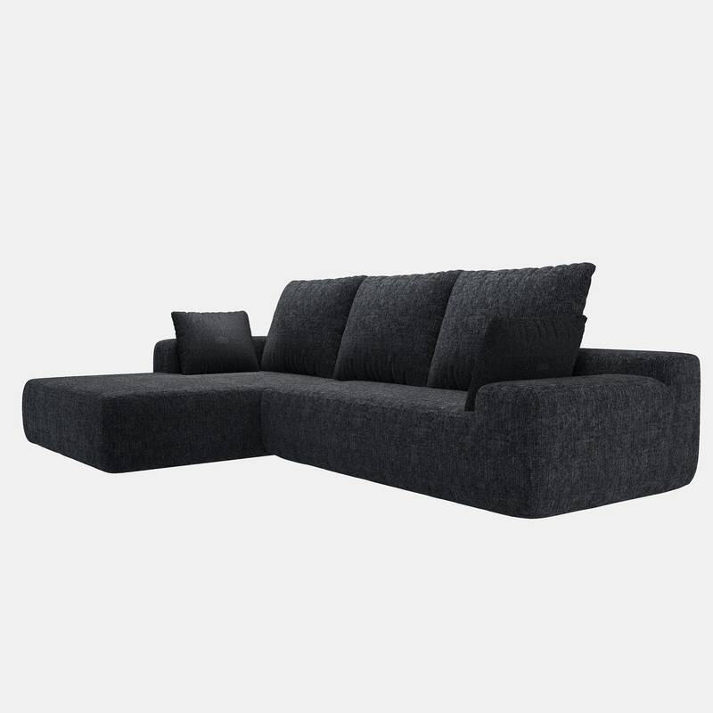 Momei L-Shaped Sofa - High-Density Foam with Spring, Multiple Cushions, Living Room