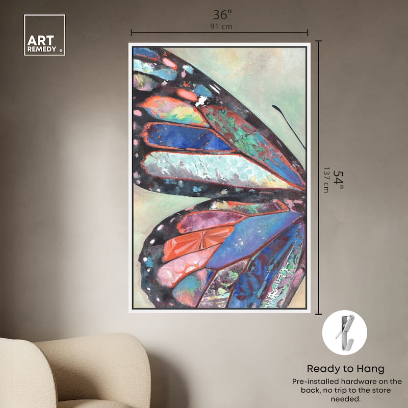 Art Remedy Butterfly Part I Framed Butterfly 1 Piece Canvas Wall Art