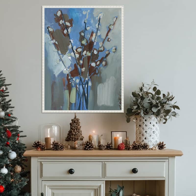 Winter Willow I by Erin McGee Ferrell (23 x 30 in.), Framed Canvas Wall Art Print - Sylvie Beaded White