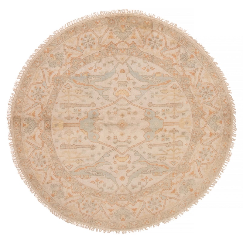 ECARPETGALLERY Hand-knotted Royal Oushak Beige Wool Rug - 6'10 x 6'10 - Beige - 6'10 x 6'10