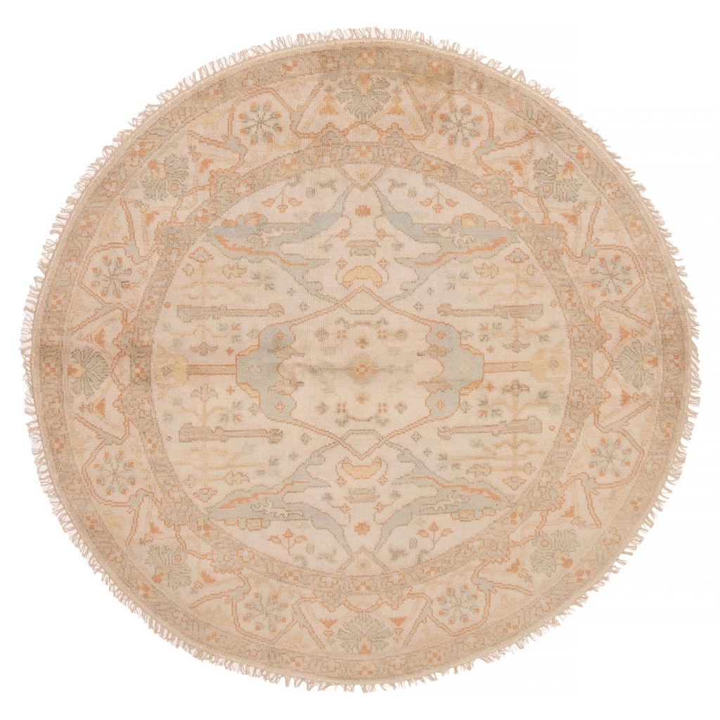 ECARPETGALLERY Hand-knotted Royal Oushak Beige Wool Rug - 6'10 x 6'10