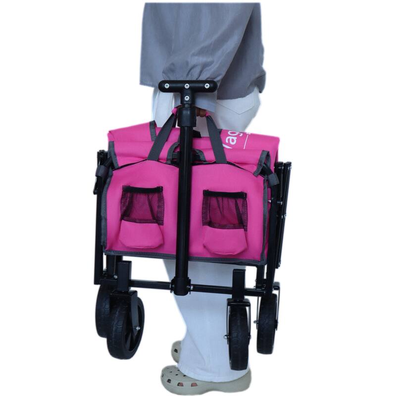 Expandable Dual Layer Utility Wagon Cart,Grocery Cart for Gardening