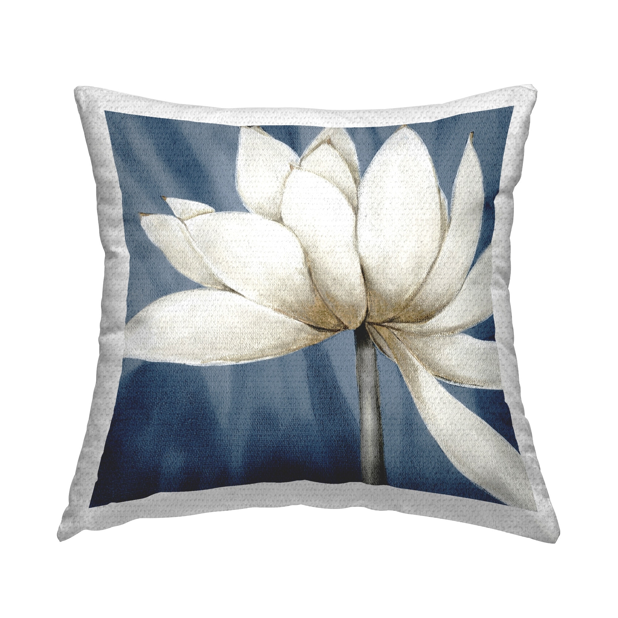 Stupell White Lotus Petals Printed Outdoor Throw Pillow Design by Carol Robinson