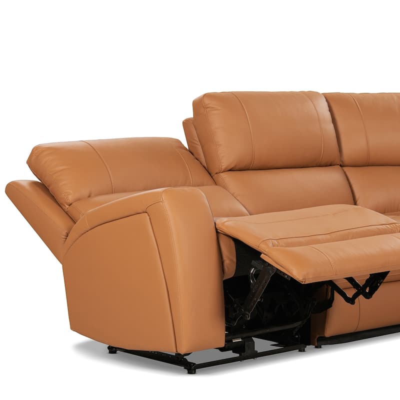 Melbourne 122" Modern Power Motion 6-Piece Reclining Corner Sectional with Cup Holders