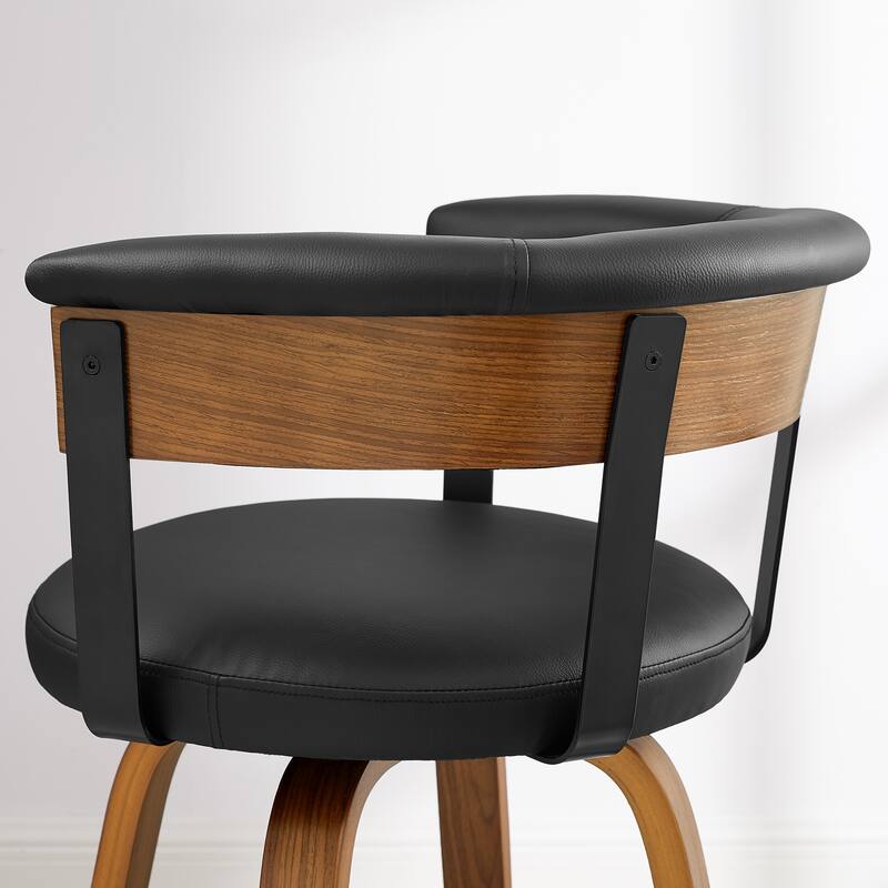 Art Leon Swivel Bar Stool Counter Height Chair with Wood Frame(set of 2)