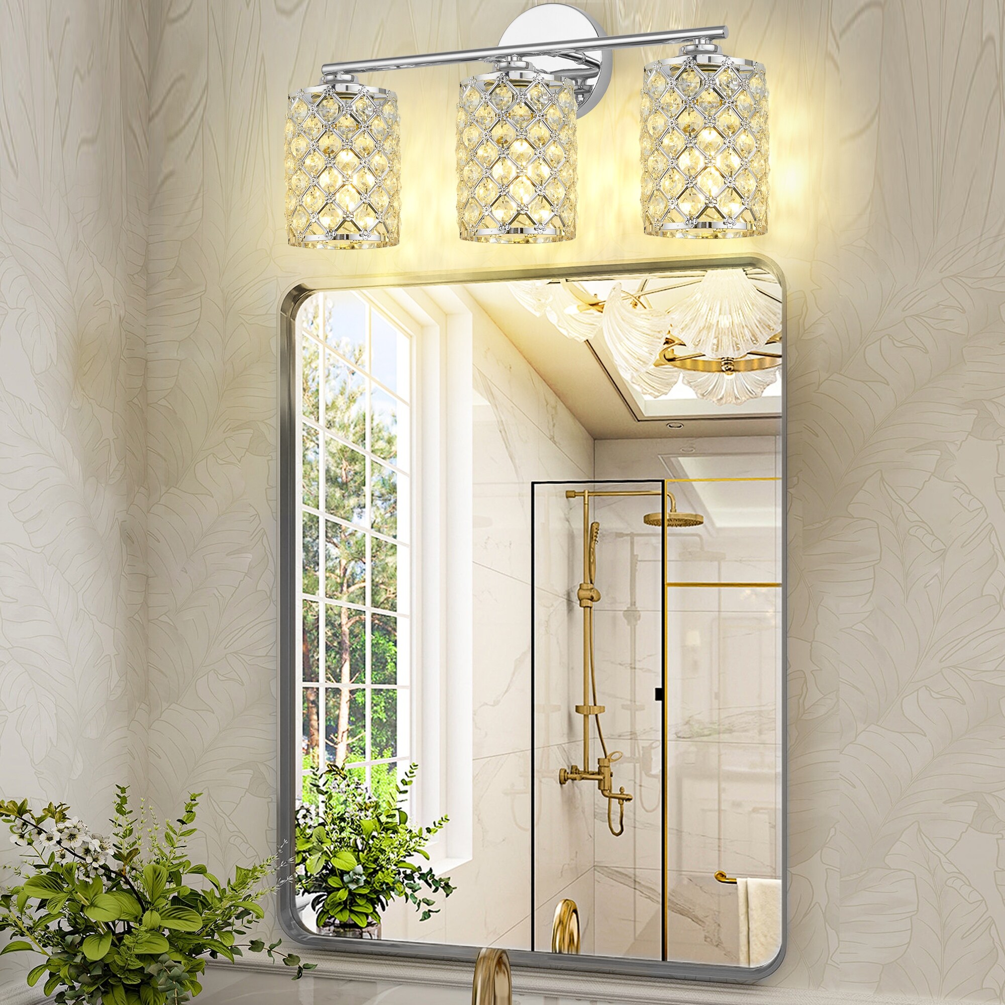 Chrome and gold vanity light store