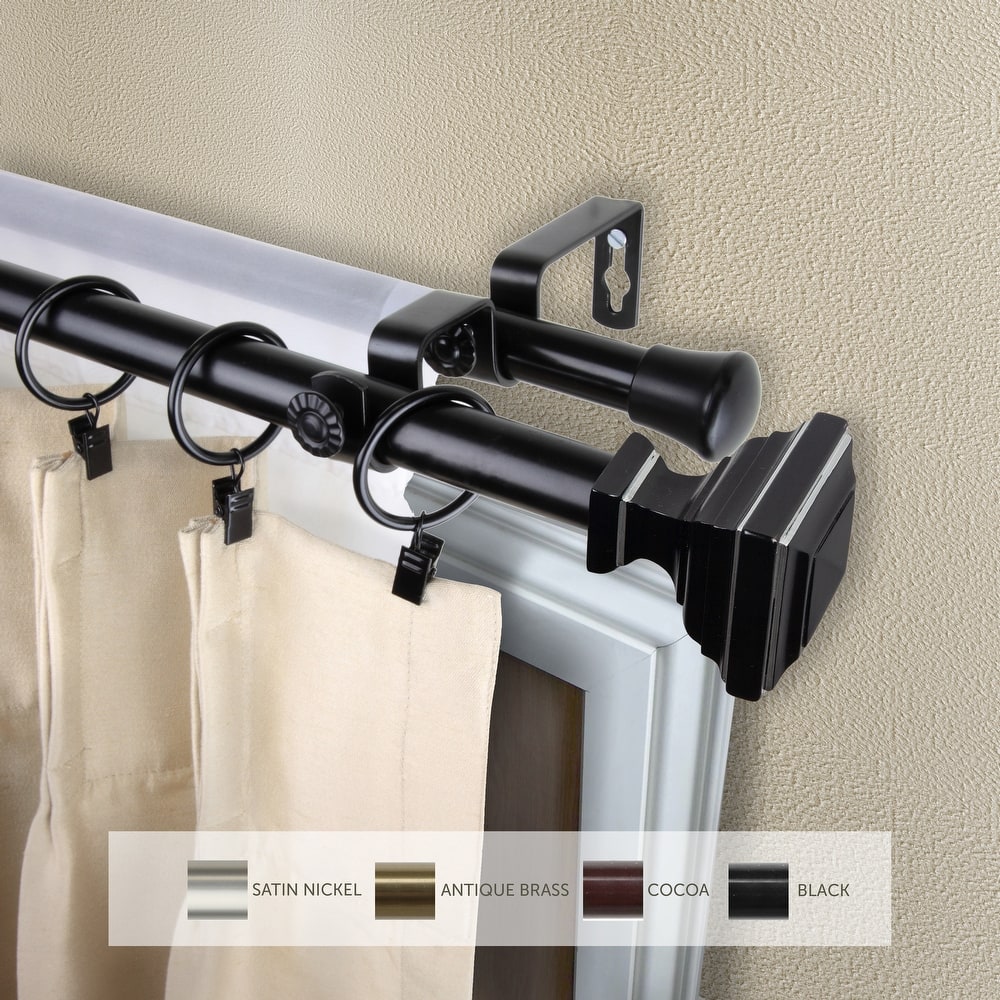 InStyleDesign Saturnino Adjustable Double Curtain Rod 13/16 inch dia.