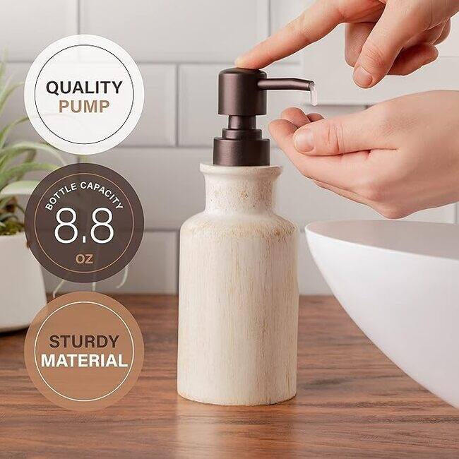 Creative Scents Rustic Luxe Farmhouse Bathroom Accessories Set of 4 - Beige