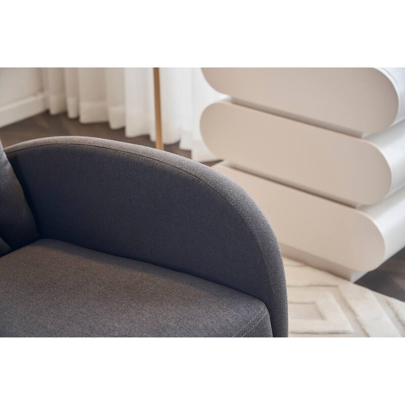 Fabric Upholstered Nursery Rocking Chair with Adjustable Footrest