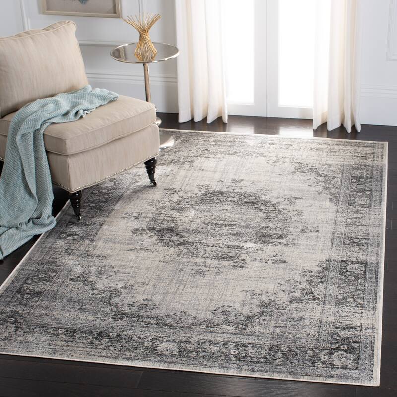 SAFAVIEH Atlas Madoka Vintage Oriental Viscose Rug - 7'10" x 10' - Ivory/Grey