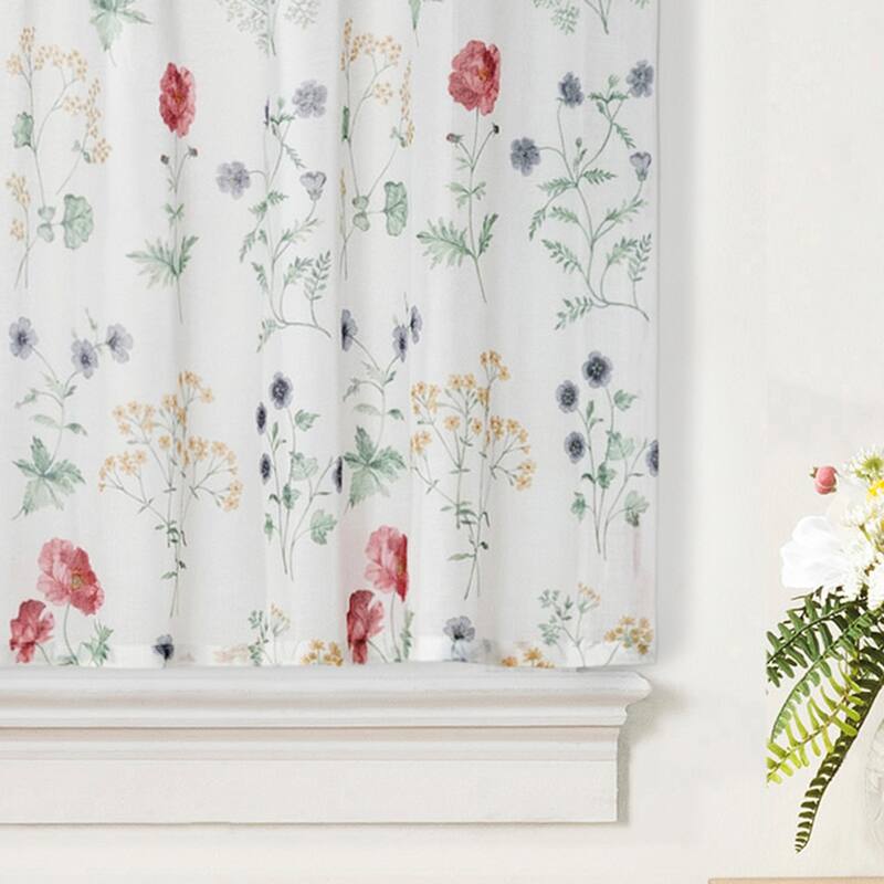 Martha Stewart Martha's Garden Print Valance, Swag, or Tier Pair Curtain Collection