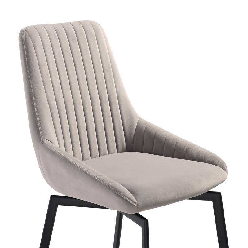 Susie Grey Upholstered Swivel Dining Chairs - Set of 2