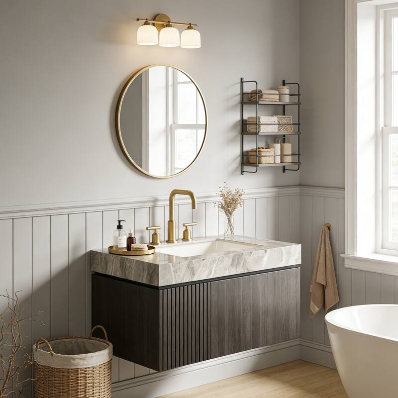 Floating Bathroom Vanity with 3 Pre-drilled Faucet Holes