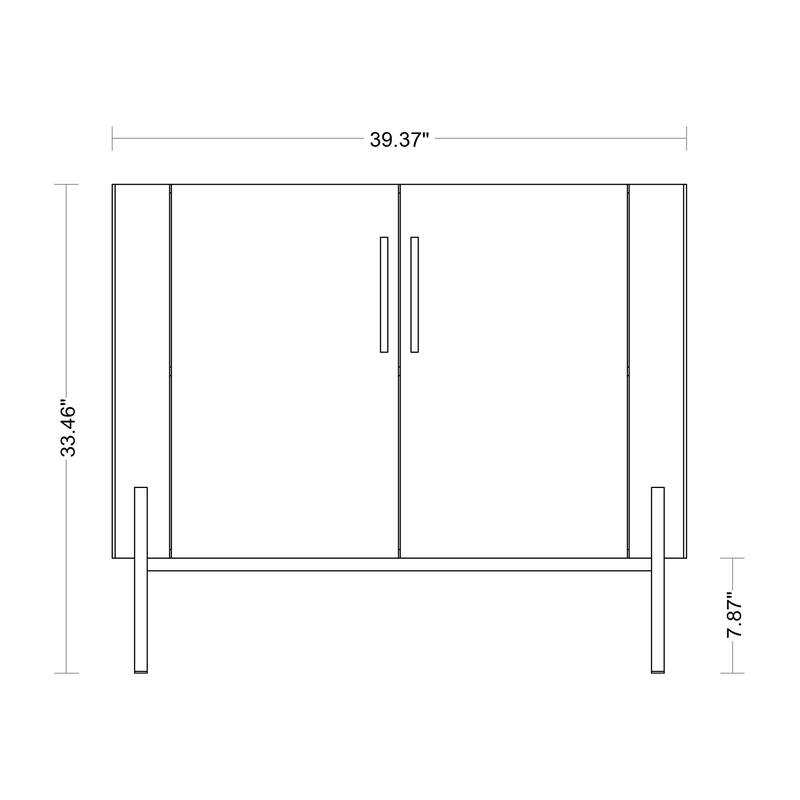 Furnigance Mid Century Side Board, Credenza with Walnut Finishing - W39"xL17.71"xH33.46"