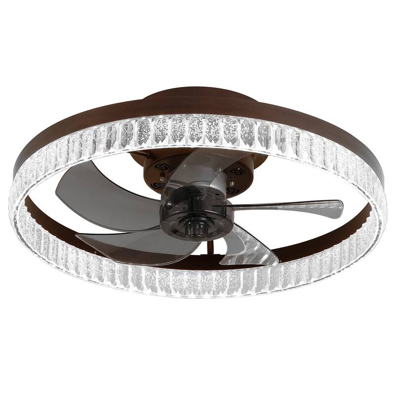 Remote Control Flush Mount Ceiling Fan Silent Fan Light with Adjustable Color Temperature & 6 Adjustable Wind Speeds