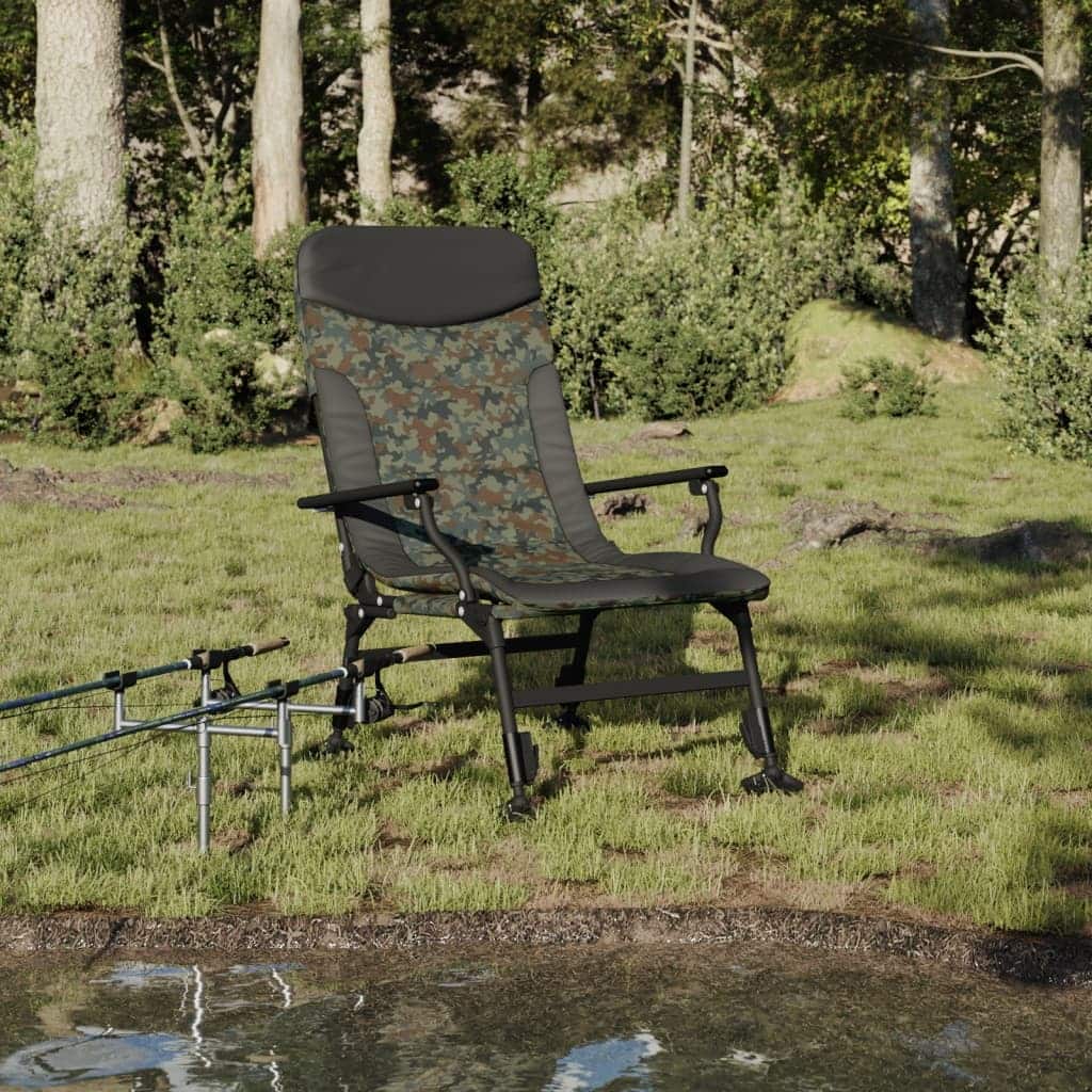 vidaXL Fishing Chair Camouflage and black - 29.5 x 22.8 x 40.9 in