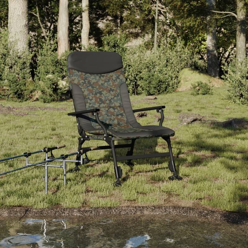 vidaXL Fishing Chair Camouflage and black - 29.5 x 22.8 x 40.9 in