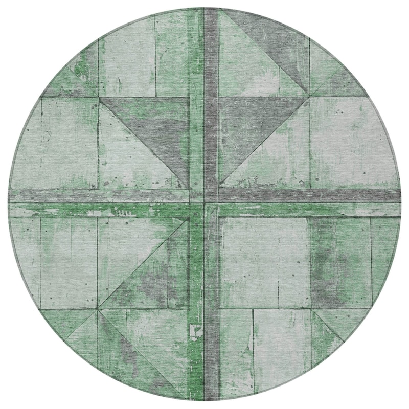 HomeRoots Geometric Transitional Rectangle Outdoor Rug