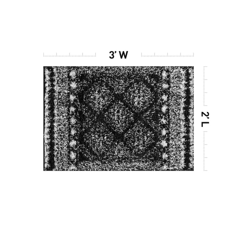 Geometric Shag Rug - Anthracite Dark Gray - Durable Rug for Living Room, Bedroom, or Entryway - Easy to Maintain
