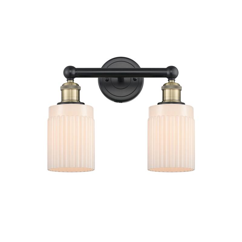 Innovations Lighting 616-2W-12-14 Hadley Vanity Hadley 2 Light 14" - Black Antique Brass / Matte White