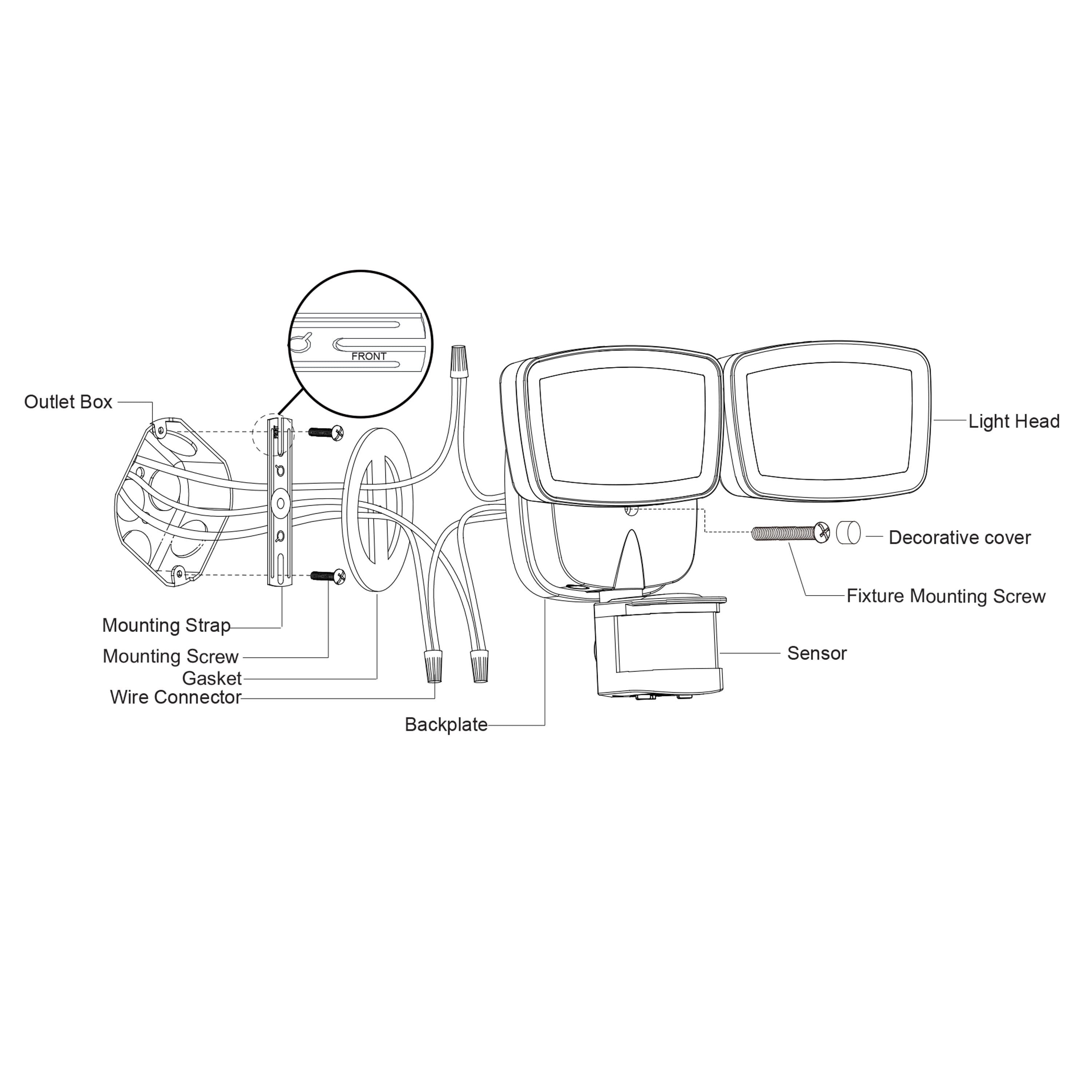 Integrated LED Motion Sensor Dusk to Dawn Outdoor Security Flood Light