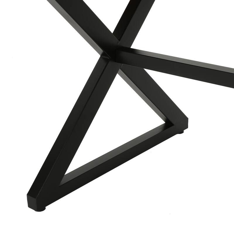 Outdoor Dining Table Aluminum Top Steel Frame Rectangular Patio Garden