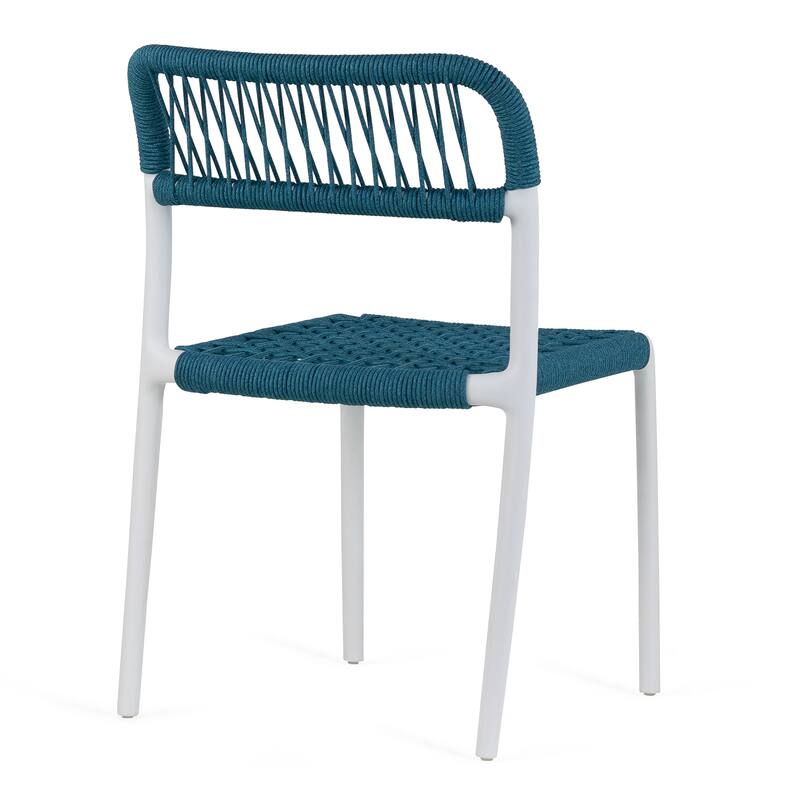 Belen Bates Blue White Outdoor Dining 2 Seats Set