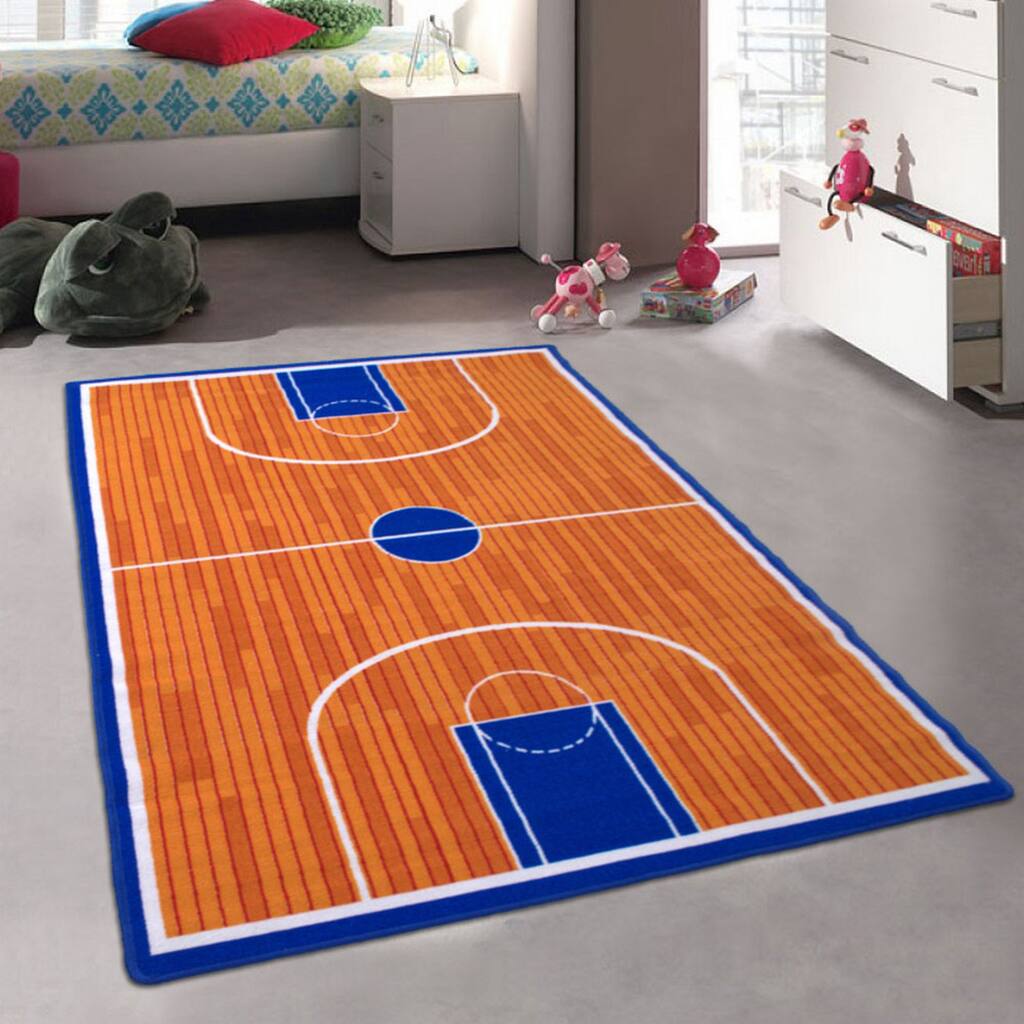 Basketball 3 Point Line Rug Allstar Living Room Area Rug with Basketball Court design - 3x5 ...