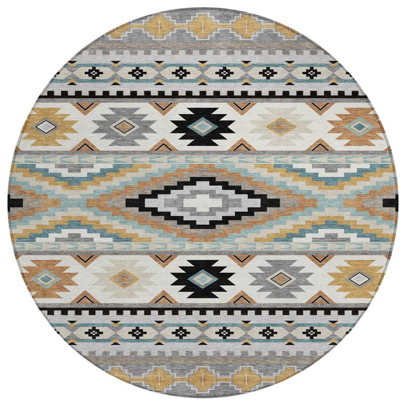 Machine Washable Indoor/ Outdoor Modern Ottawa Chantille Rug