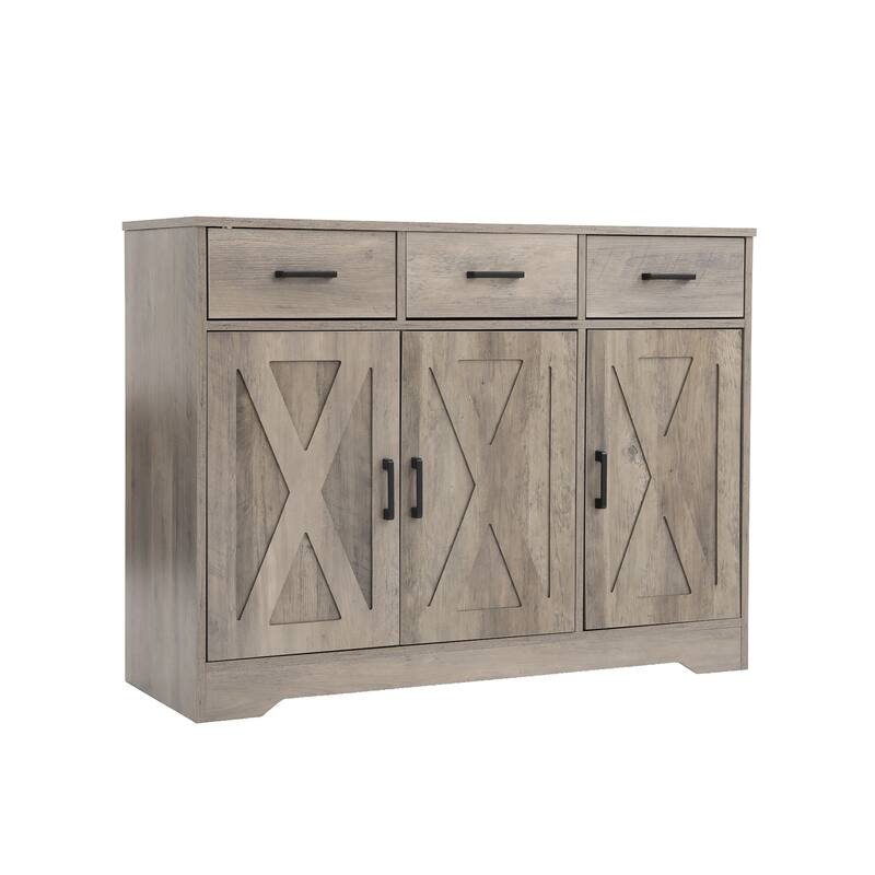 Traditional 3 Drawer Sideboard Storage Cabinet