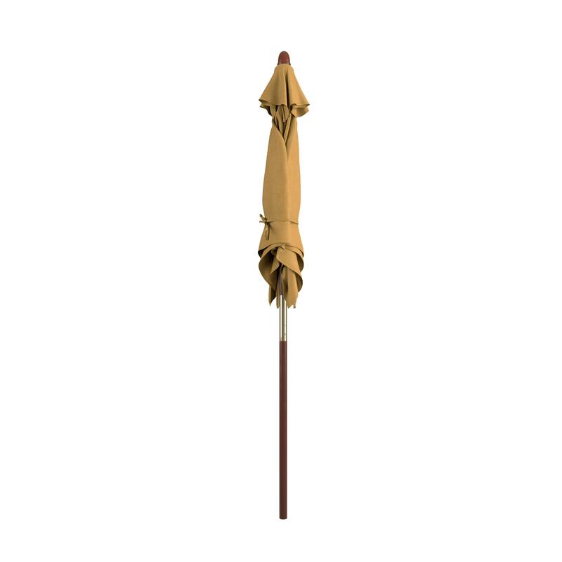 Port Lavaca 6ft Square, Sunbrella Fabric Wooden Patio Umbrella by Havenside Home, Base Not Included