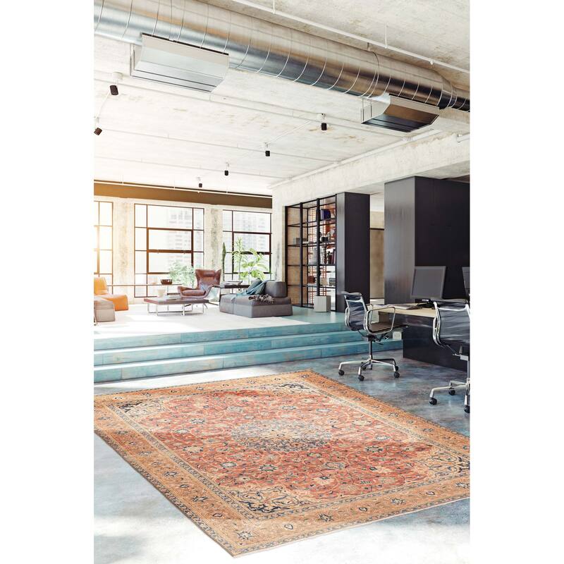 ECARPETGALLERY Hand-knotted Antalya Vintage Light Red Wool Rug - 9'2 x 12'8