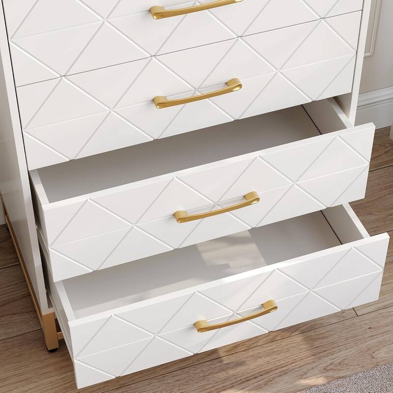 4 Drawer Dresser with Metal Handle for Bedroom