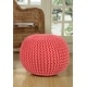 preview thumbnail 18 of 49, AANNY Designs Lychee Knitted Cotton Round Pouf Ottoman