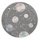preview thumbnail 8 of 8, Space Rug for Kids Colorful Galaxy with Planets and Stars in Grey