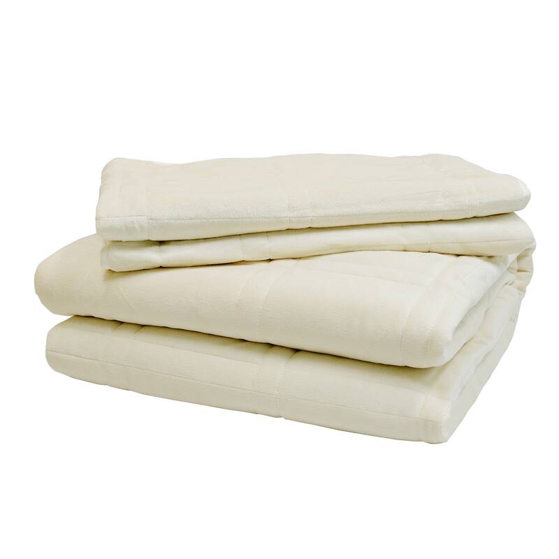 Home Soft Things 3 Piece Box Quilted Micromink Bedspread 102" x 90"