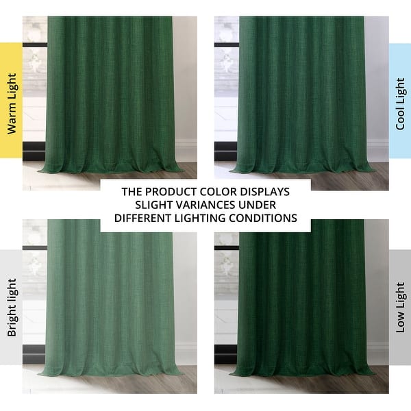 dimension image slide 6 of 18, Exclusive Fabrics Textured Faux Linen Extra Wide Room Darkening Curtains for Bedroom & Living Room Curtains (1 Panel)