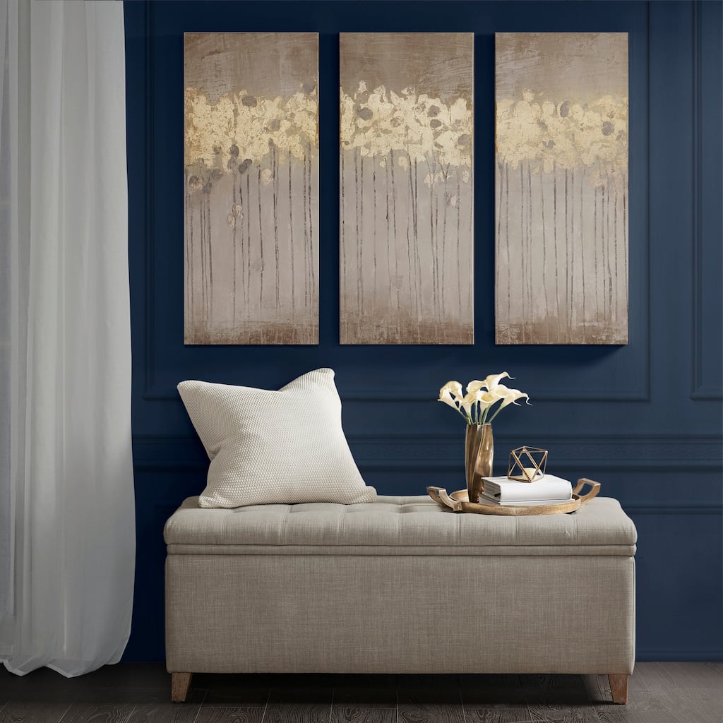 Madison Park Dewy Forest Gold Foil Abstract 3-piece Canvas Wall Art Set