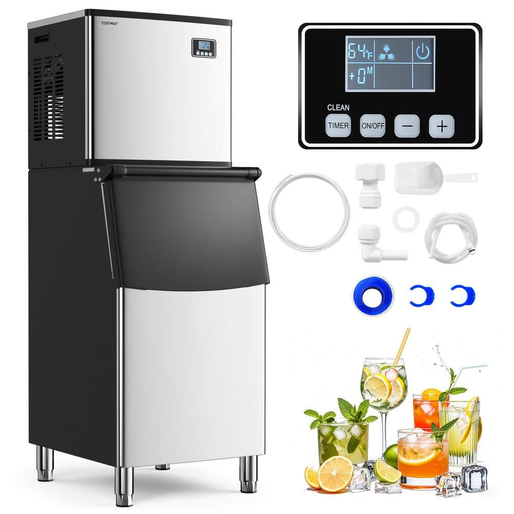 Costway Commercial Ice Maker Machine 418 LBS/24H with 200 LBS Storage - See Details