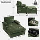 preview thumbnail 6 of 9, Modern Oversized Chair with Ottoman,Chenille Fabric Sofa Bed,Accent Chair Comfy Sofa with Cupholders and USB Charging Ports