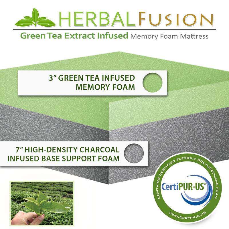 10″ Green Tea Extract Infused Memory Foam Mattress