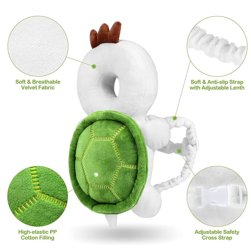 Toddler Baby Head Protection Cushion Cute Baby Walker Head Protector Toddler Adjustable Cartoon Back Protection Pillow