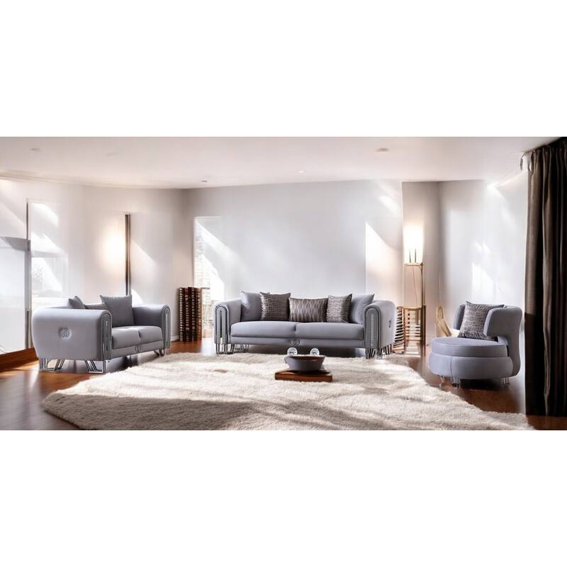 UltraLift 4 Pieces Living Room Sets 1 Sofa 1 Loveseat 2 Chair - Grey