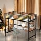 preview thumbnail 2 of 13, Twin Muti-Functional Metal Loft Bed with Desk and Shelve,Black