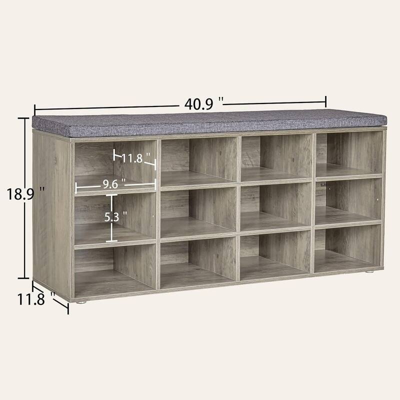Shoe Storage Bench with Cushion