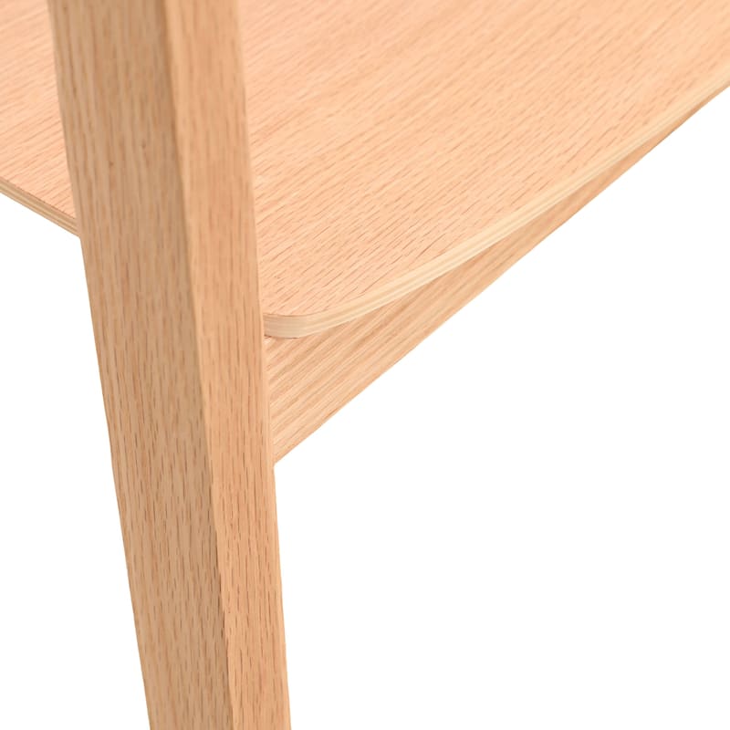 Dining Chair in Oak Wood with Open Back Design and Armrests Set of 2 Rivo Series