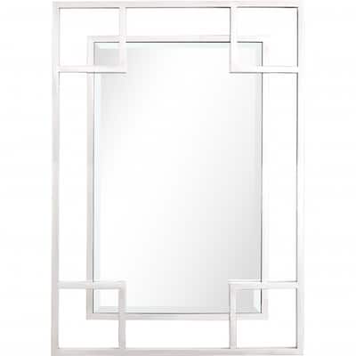 HomeRoots 42" Painted Rectangle Accent Mirror Wall Mounted With Metal Frame - 42.12